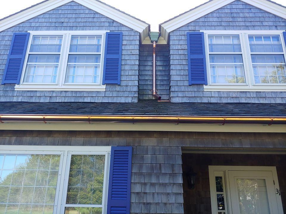 Half Round Copper Gutter installation in Falmouth
