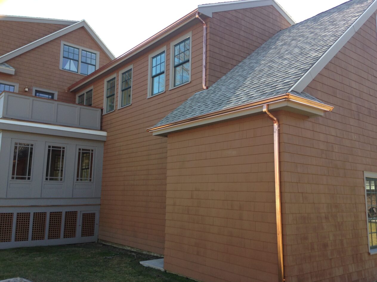 Seamless Copper Gutter and Copper Downspout